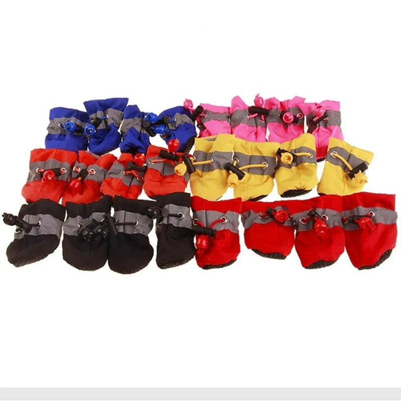 4 PCS set Of Anti Slip Waterproof Pet Shoes