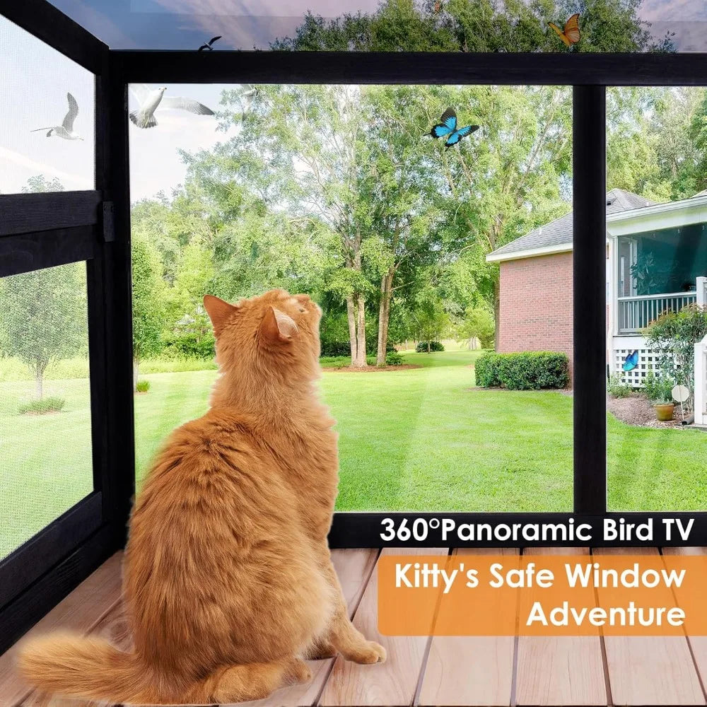 SunnyView™ Cat Window Box Perch – Outdoor Bug-Proof Wire Enclosure for Sunbathing, Napping & Outdoor Viewing