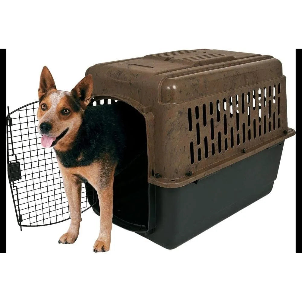 Large Plastic Dog Kennel – Portable Outdoor & Indoor Pet Carrier Crate with 360° Ventilation | Suitable for Dogs 70-90 lbs