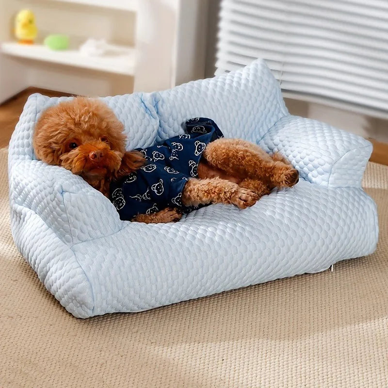 Cooling Pet Bed for Small Medium Dog /Cat,Breathable Washable Dog Sofa Bed,Couch Soft Calming,Supportive Removable Pet Couch Bed
