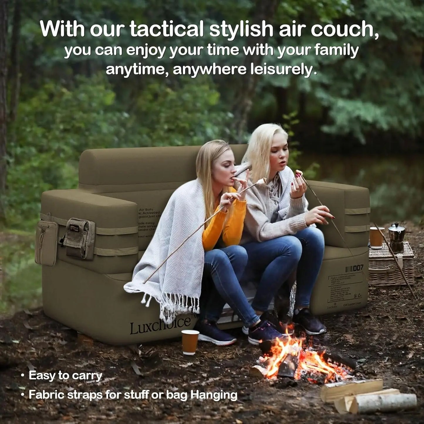 Multifunctional Inflatable Air Sofa with Built-In Pump – Portable Luxury Couch for Home, Camping, and Outdoor Use