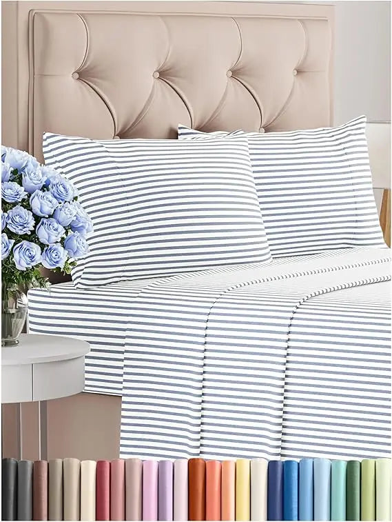 California King 4-Piece Sheet Set – Soft, Breathable & Cooling Hotel Luxury Bedding for Women, Men, Kids & Teens