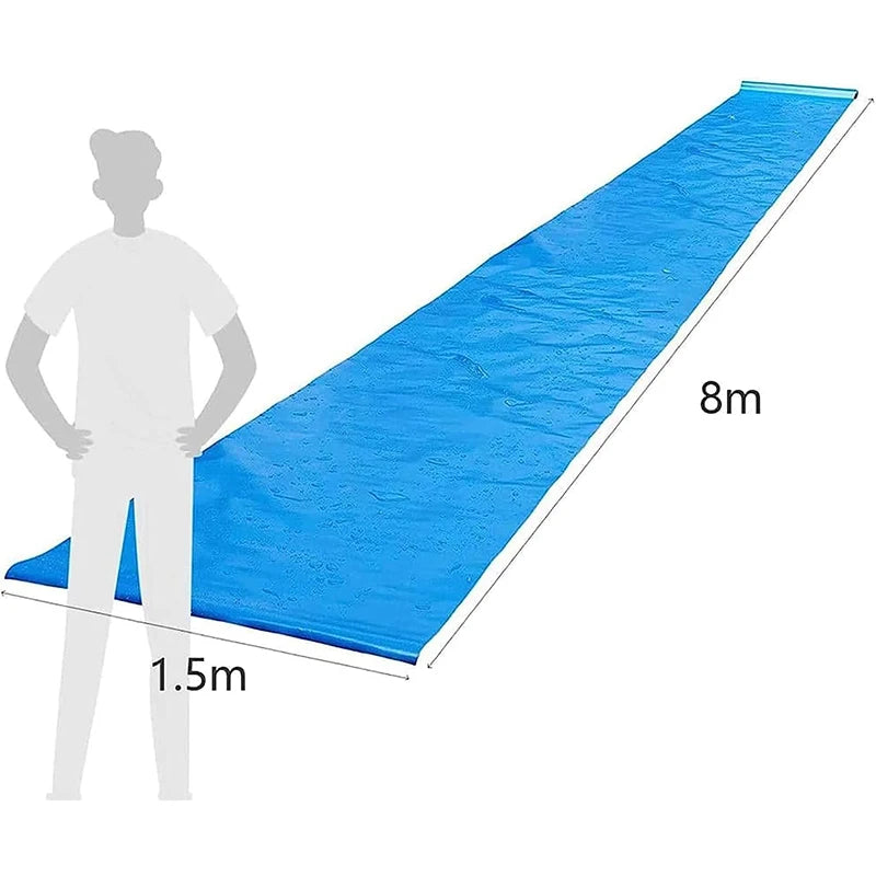 8M Heavy Duty Lawn Slip Water Slide – Waterproof Backyard Slip & Slide Tarp for Outdoor Summer Parties and Water Games