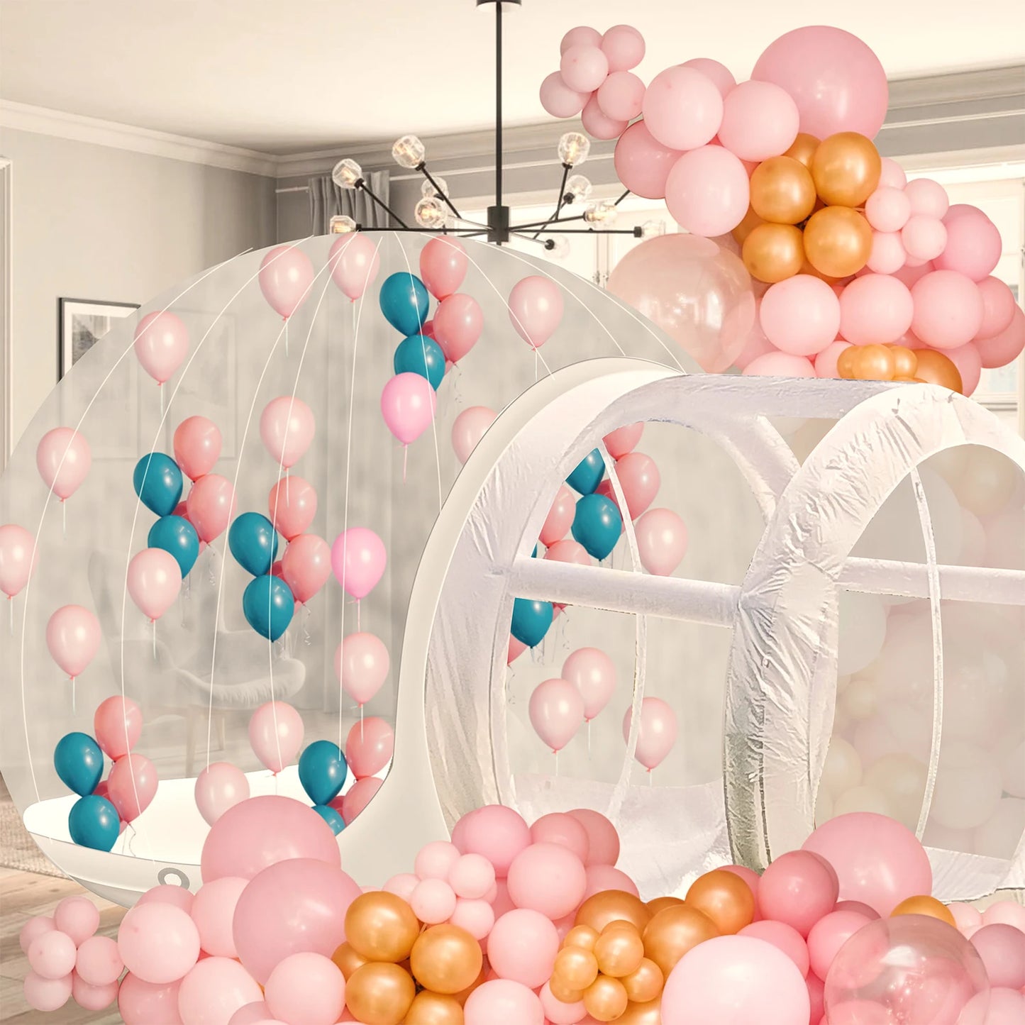 Inflatable 3M (10FT) PVC Bubble House Castle for Kids – Commercial-Grade Outdoor Toy with 750W Air Blower & 100 Balloons
