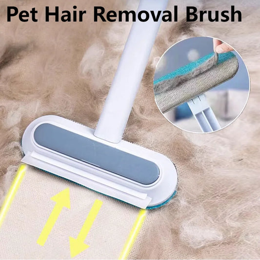 3-in-1 Pet Hair Remover Brush with Long Handle – Window & Fur Cleaning Tool for Cats & Dogs | Versatile Pet Supply