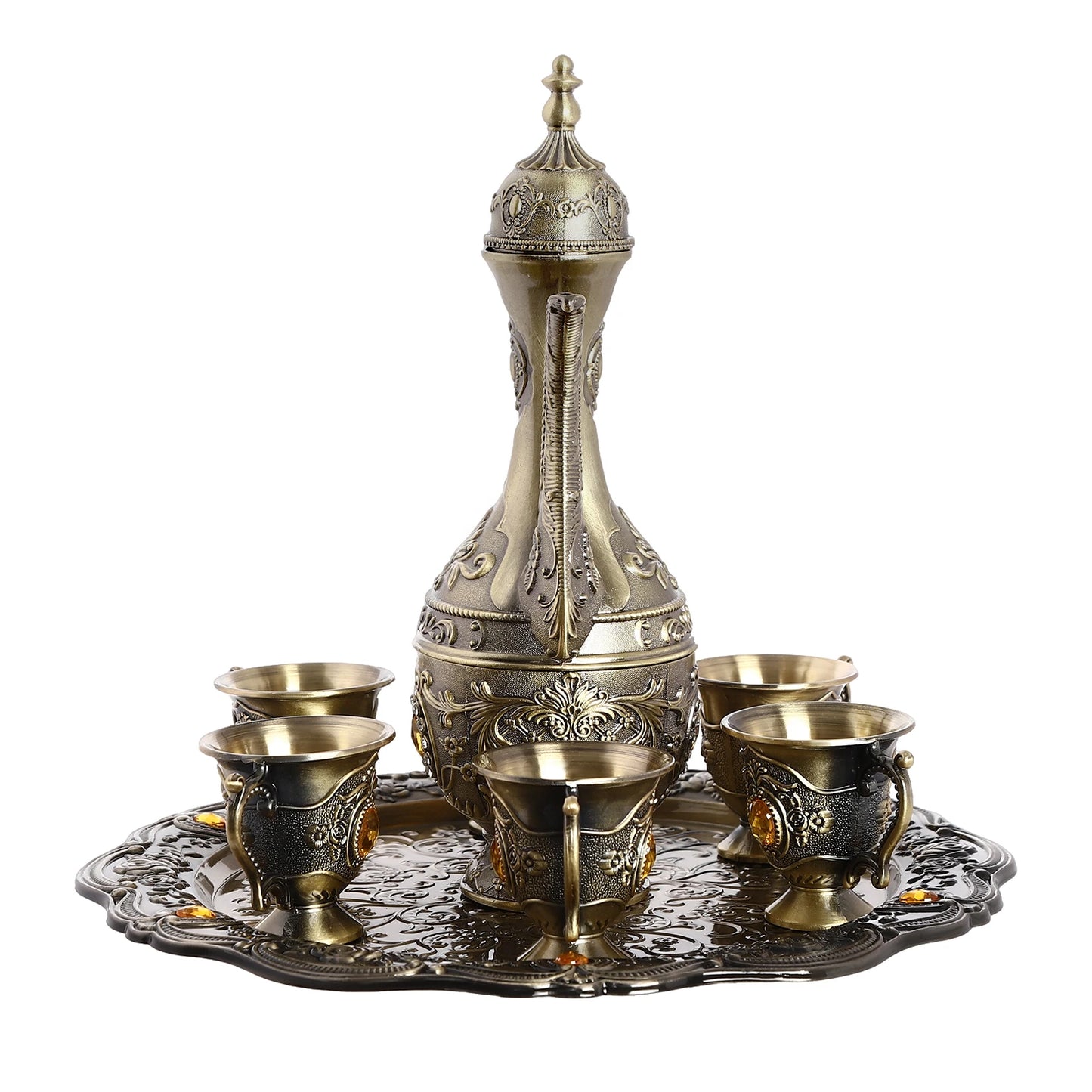Vintage Tea Service Set – Elegant Tea Pot and Coffee Pot with Matching Cups – Classic Retro Style