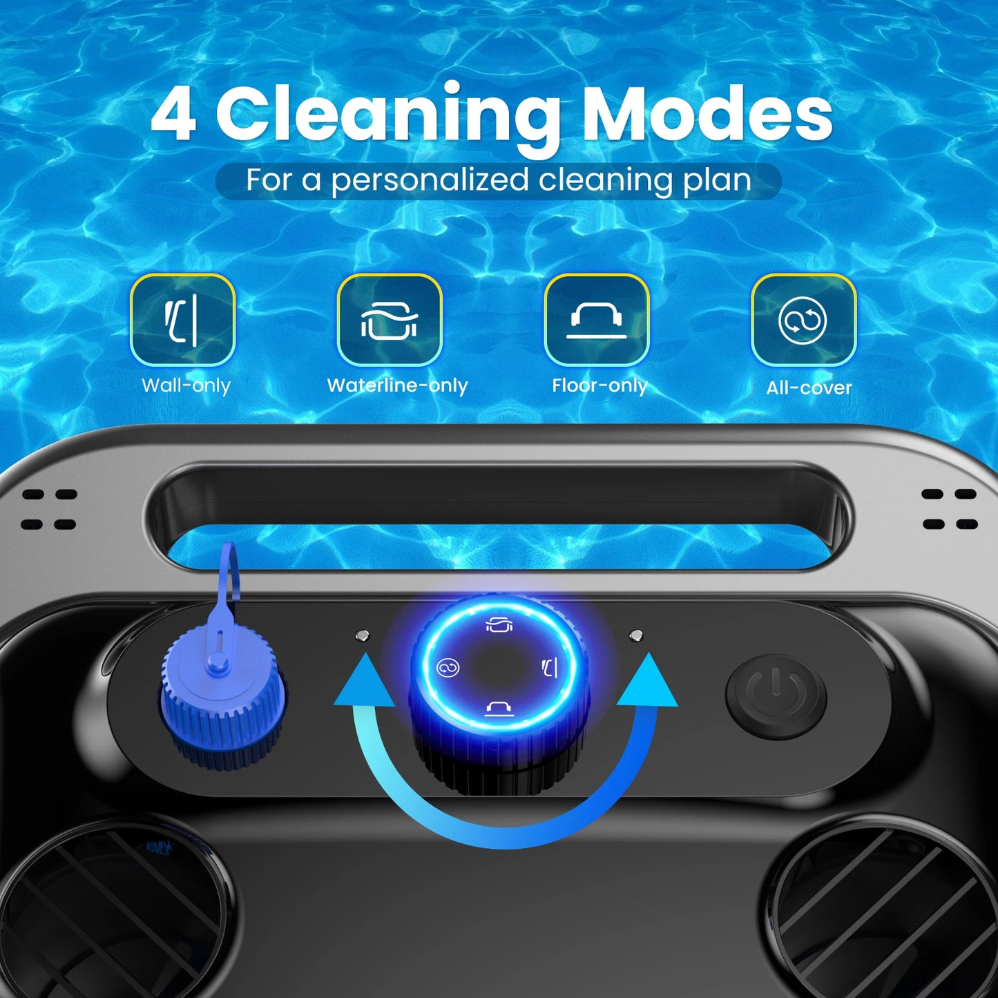 TASVAC Automatic Cordless Robotic Pool Cleaner – 240-Min Runtime, Self-Parking, Ideal for Flat Above & In-Ground Pools up to 80 Ft / 2000 Sq.Ft