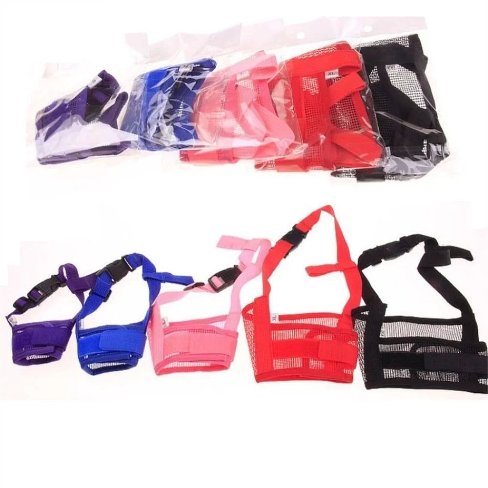 Adjustable Anti-Barking Dog Muzzle – Breathable Mesh Pet Muzzle for Small & Large Dogs with Nylon Straps