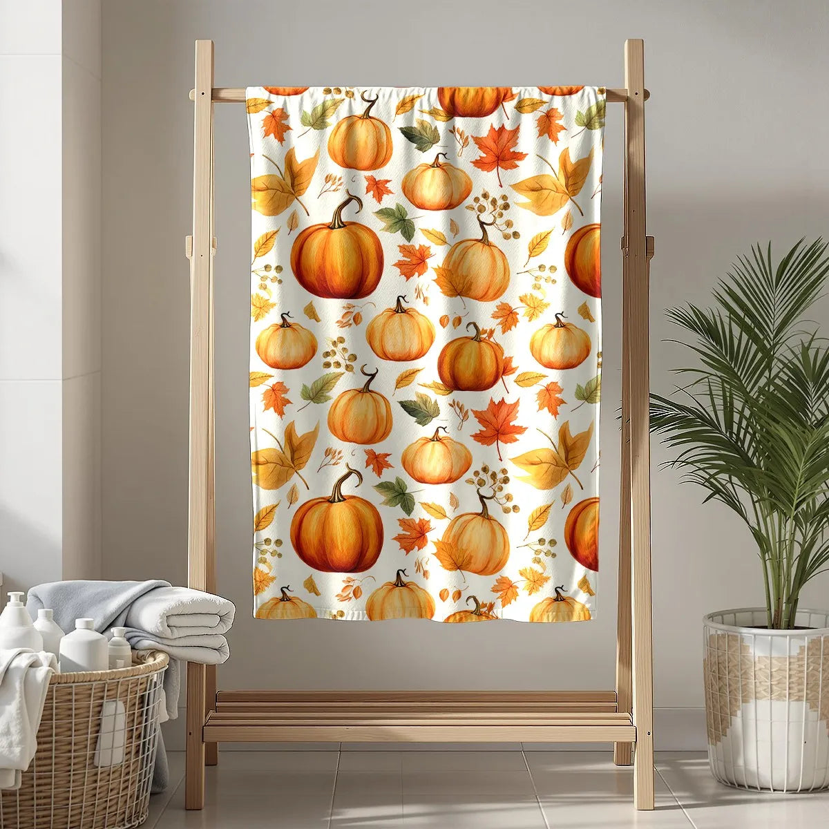 Halloween Throw Blanket – Cozy Pumpkin Print Blanket for Couch, Bed, Sofa, Fall, Thanksgiving & Halloween Gift