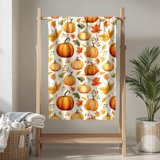 Halloween Throw Blanket – Cozy Pumpkin Print Blanket for Couch, Bed, Sofa, Fall, Thanksgiving & Halloween Gift