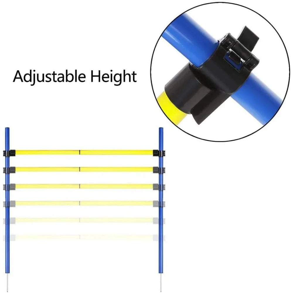 PAWISE Dog Agility Training Equipment – Obstacle Course Kit with Jumping Hurdle & Agility Tunnel