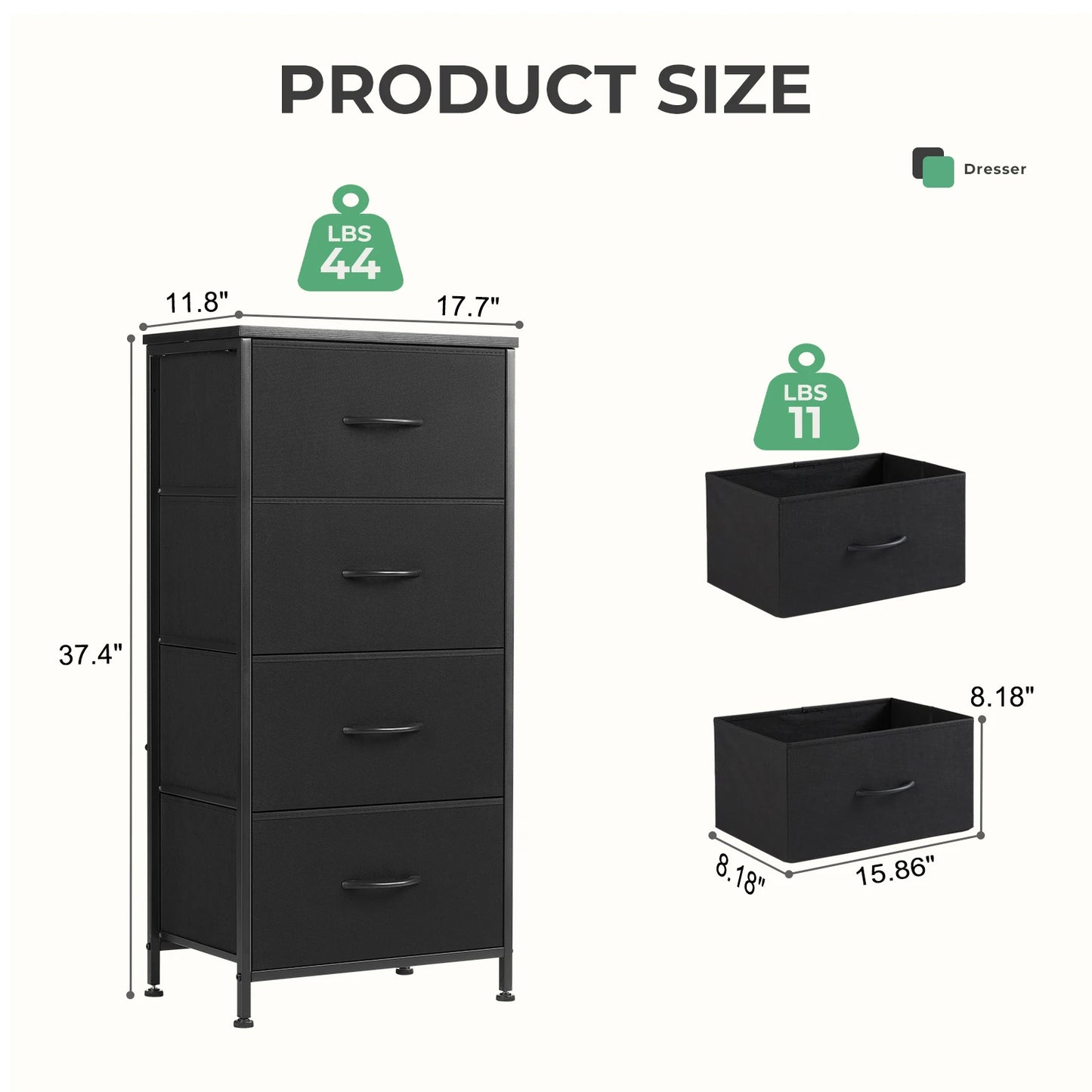 JHK 4 Fabric Cabinet With Wardrobe Steel Frame