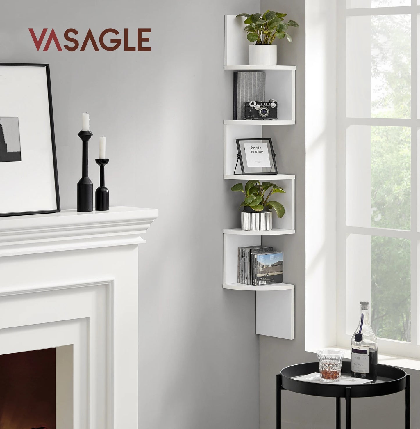 VASAGLE  5-Tier Floating Corner Shelf