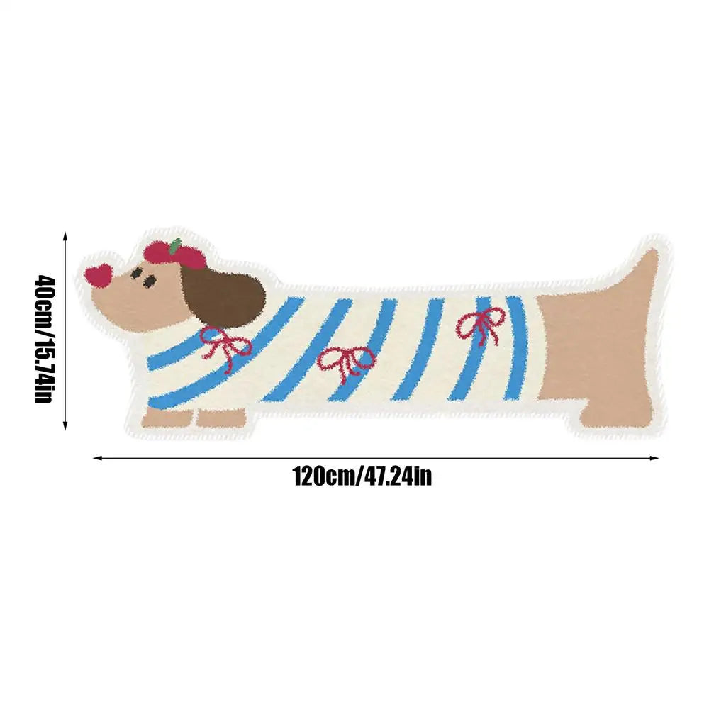 Dog Bathroom Rug – Funny Plush Shower Mat with Cute Dog Pattern, Water Absorbent, Thick & Non-Slip Washable Bath Mat
