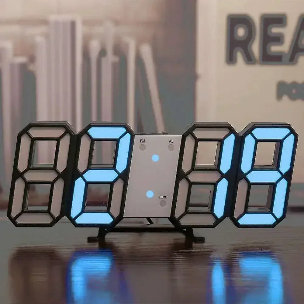 3D LED Digital Wall Clock – Adjustable Brightness, Night Mode, Modern Wall Decor for Bedroom, Office, Living Room