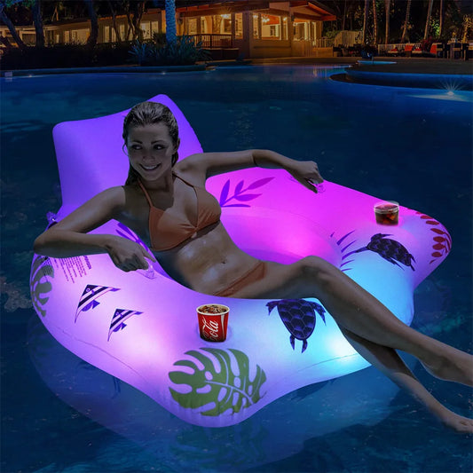 LED Color-Changing Swan Pool Float – Inflatable Lounge Chair for Fun & Relaxing Pool Parties