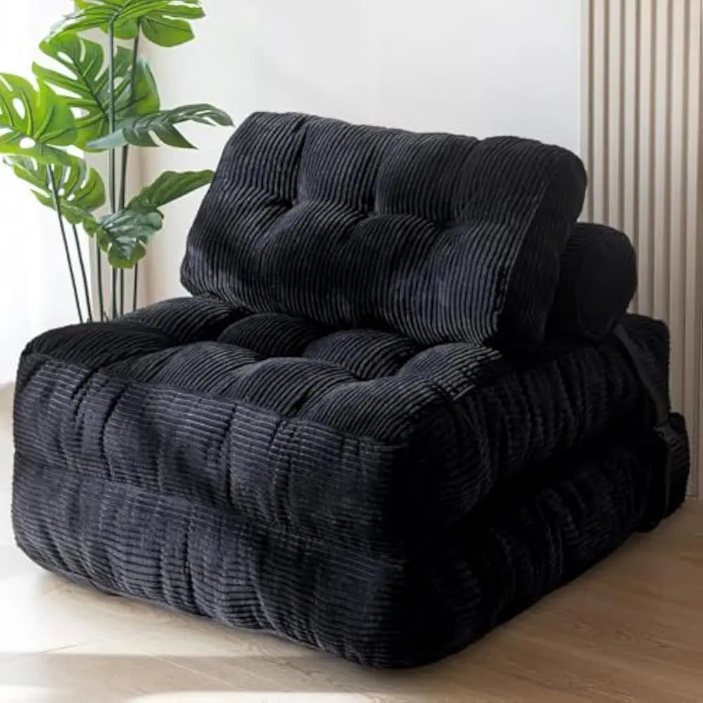 Folding Sofa Bed – Portable Sleeper Chair with Pillow & Mattress, Back Support, Comfy Floor Sofa Lounge