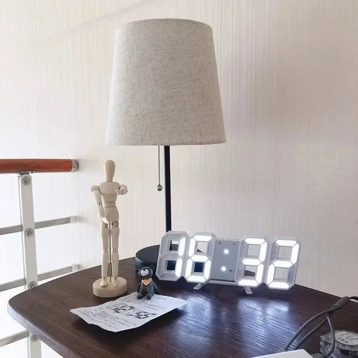 3D LED Digital Wall Clock – Adjustable Brightness, Night Mode, Modern Wall Decor for Bedroom, Office, Living Room