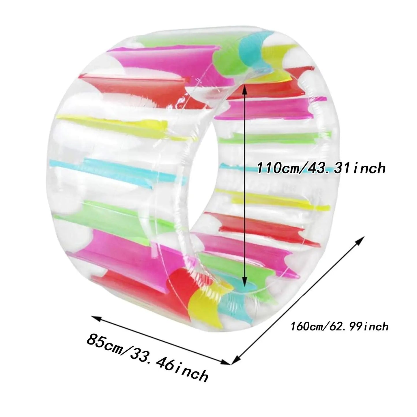 Giant Inflatable Water Roller Wheel – Colorful Outdoor Pool Toy for Kids & Adults, Fun Summer Lawn & Beach Activity