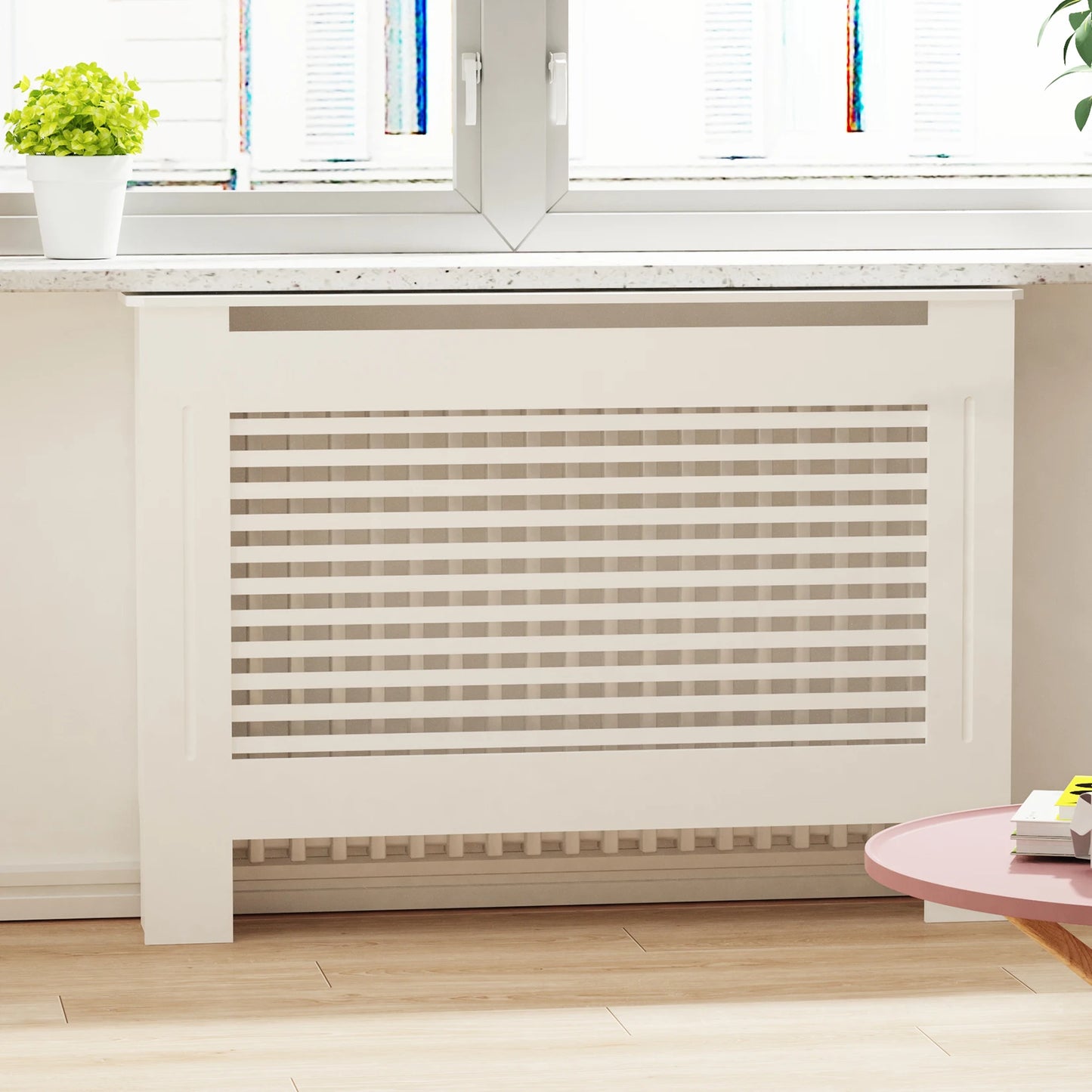 Extra Tall 92CM Radiator Cover MDF Cabinet Grill Shelf Fence Panel Barrier