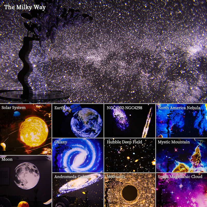 Night Light Galaxy Projector – 360° Rotating Starry Sky Planetarium Lamp for Kids’ Bedroom, Valentine’s Day, Weddings & Home Décor