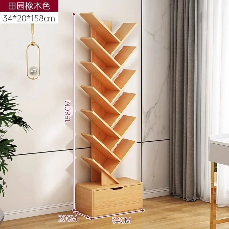 Standing Wooden Storage Rack Bookshelf