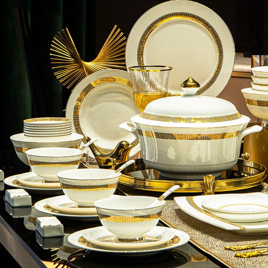 Fine Bone Gold China Dinnerware Sets