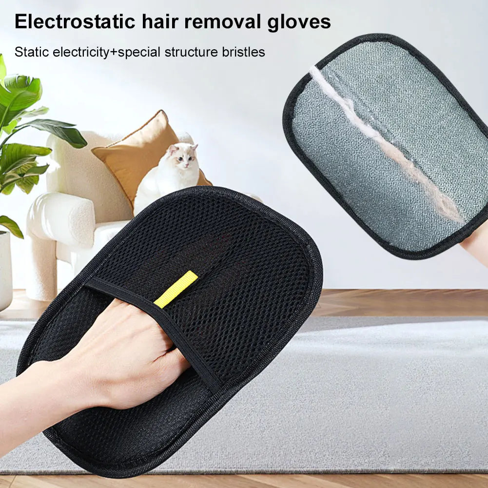 Pet Grooming Deshedding Glove – Hair Remover for Dogs, Cats & Rabbits with Long, Short, or Curly Fur