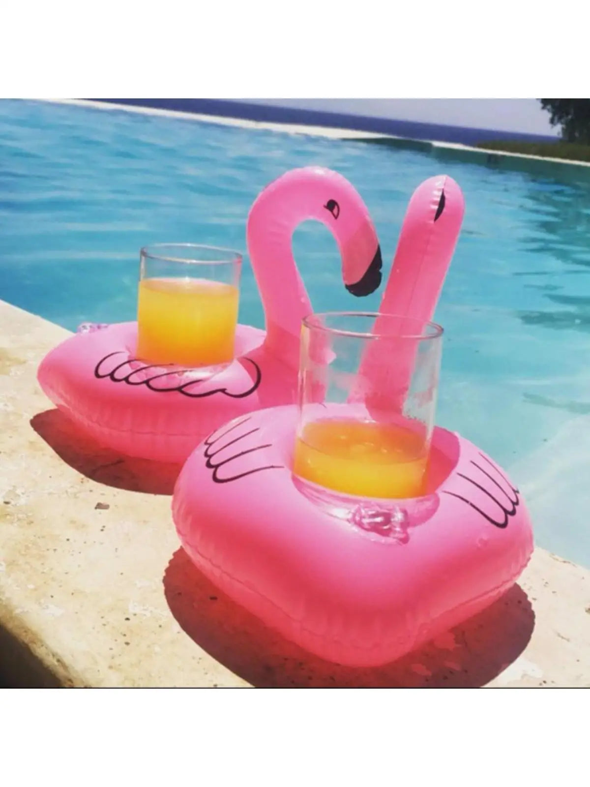 15 Pcs Inflatable Drink Holders – Floating Cup Holders & Flamingo Coasters for Pool Parties, Beach Days, and Summer Fun