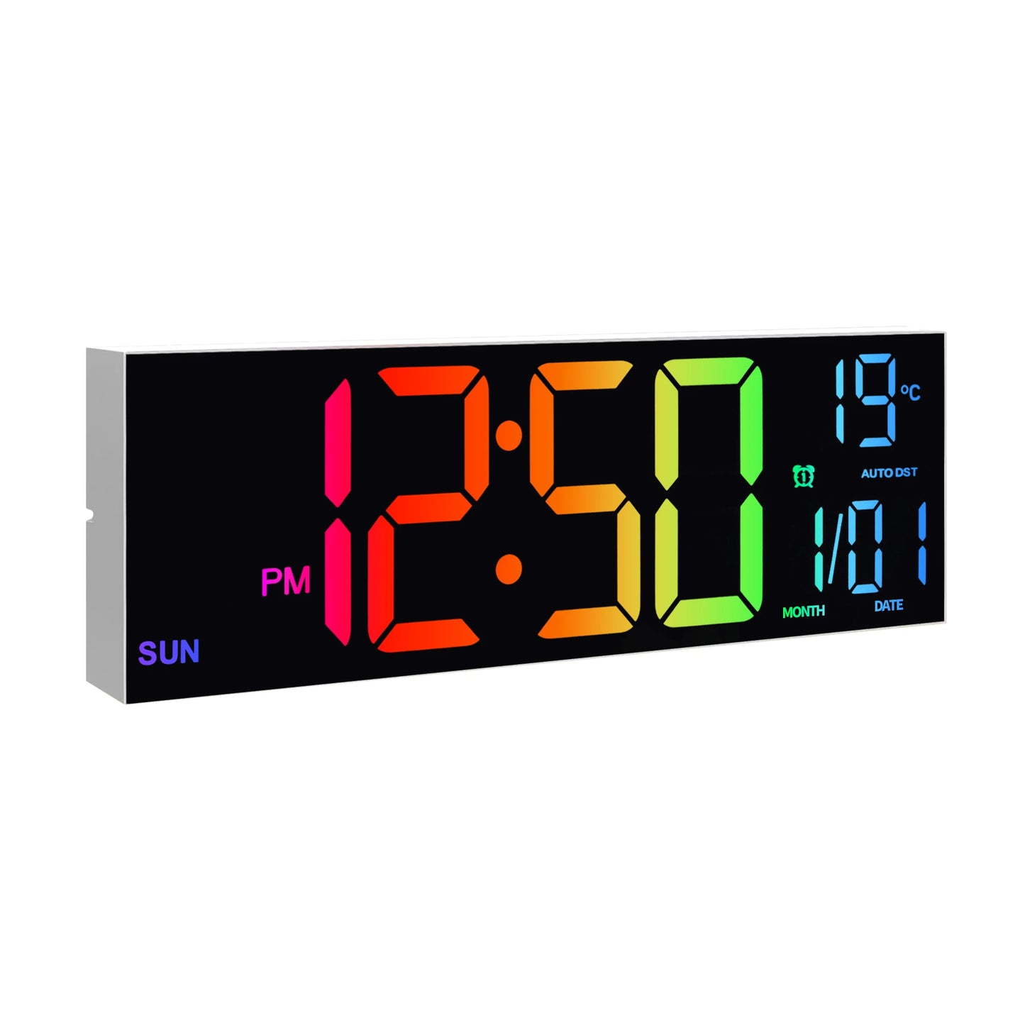 16" Large Digital Wall Clock with Big LED Display and Remote