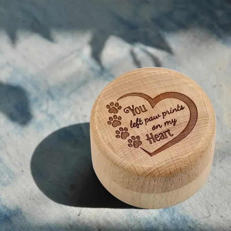 Dog Hair Keepsake Box, a beautifully crafted wooden memorial box designed for lasting keepsakes