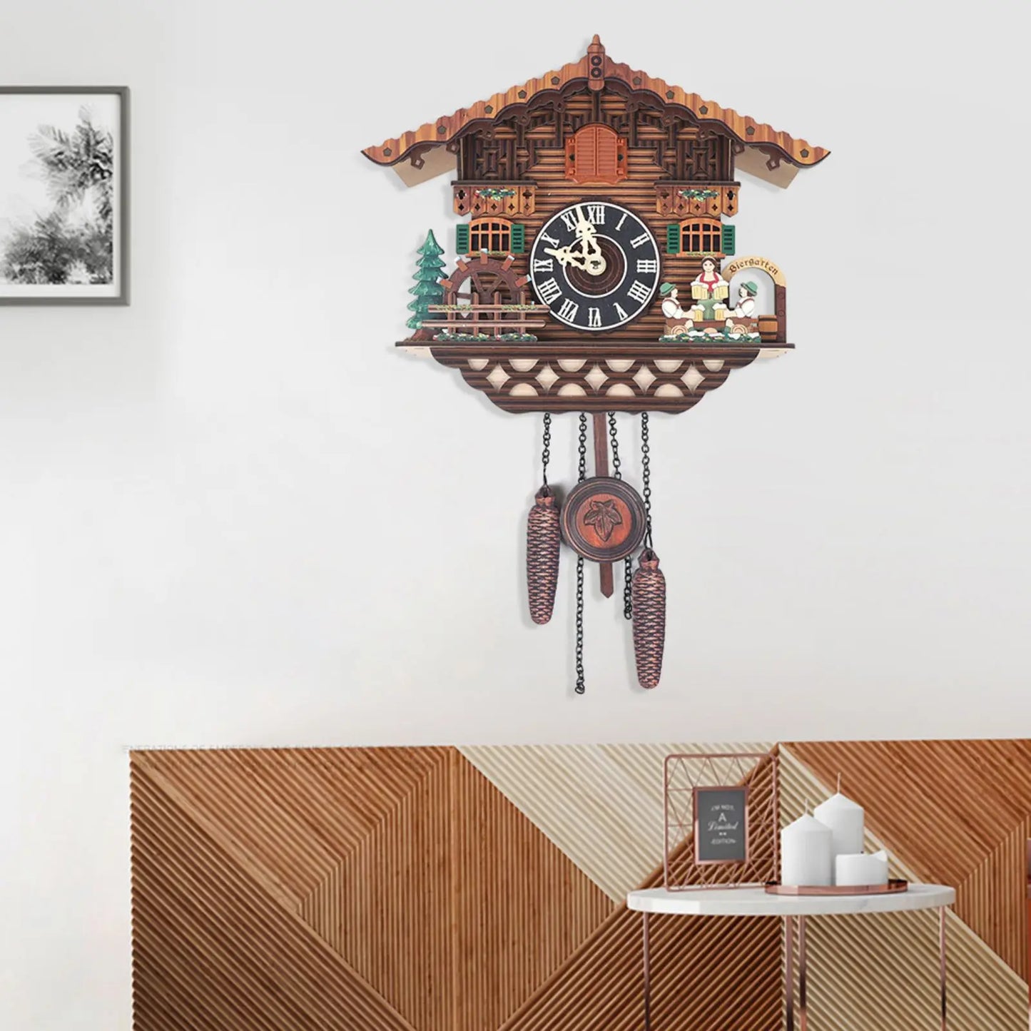 Creative Bird Cuckoo Wall Clock with Swing & Auto-Flapping Wings – Wooden Quartz Home Decor (Battery Operated)
