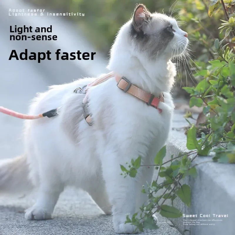 Adjustable Escape-Proof Cat Harness Set – Comfortable Outdoor Walking Harness with Lead & Collar for Kittens & Cats – Pet Supplies