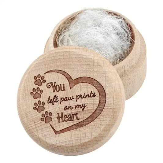 Dog Hair Keepsake Box, a beautifully crafted wooden memorial box designed for lasting keepsakes