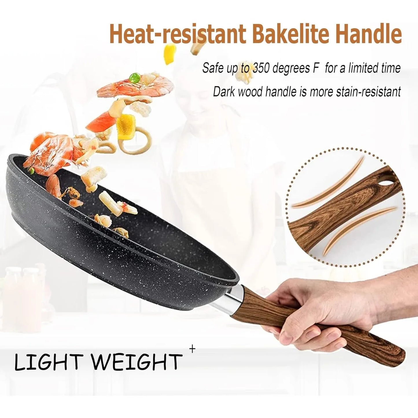 17-Piece Granite Induction Cookware Set – Nonstick Pots and Pans Set with Cooking Utensils, Durable Non-Toxic Kitchen Cookware for All Stovetops