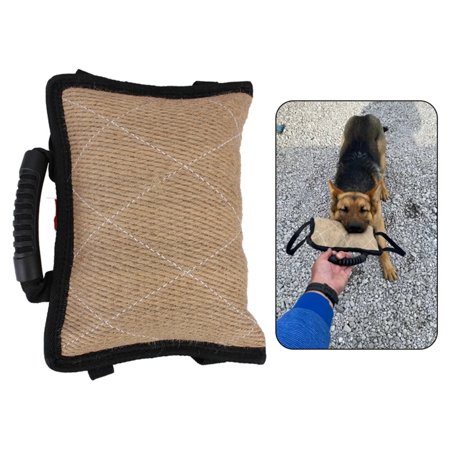 Durable Dog Bite Tug Toy with 2 Rope Handles – Training Chew Pillow for Medium & Large Dogs