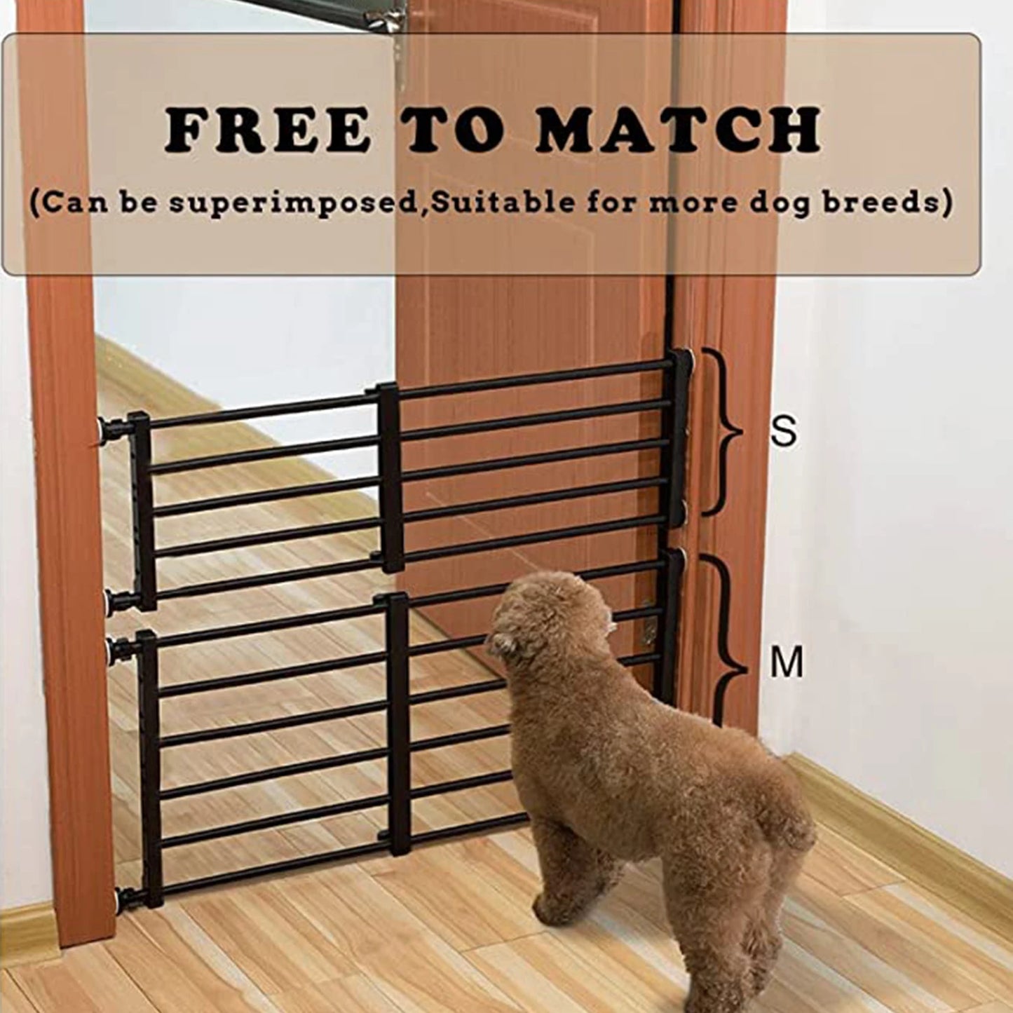 Adjustable Pet Railing Isolation Door – Indoor Safety Fence for Cats & Small Dogs (Length 55.8–100cm)