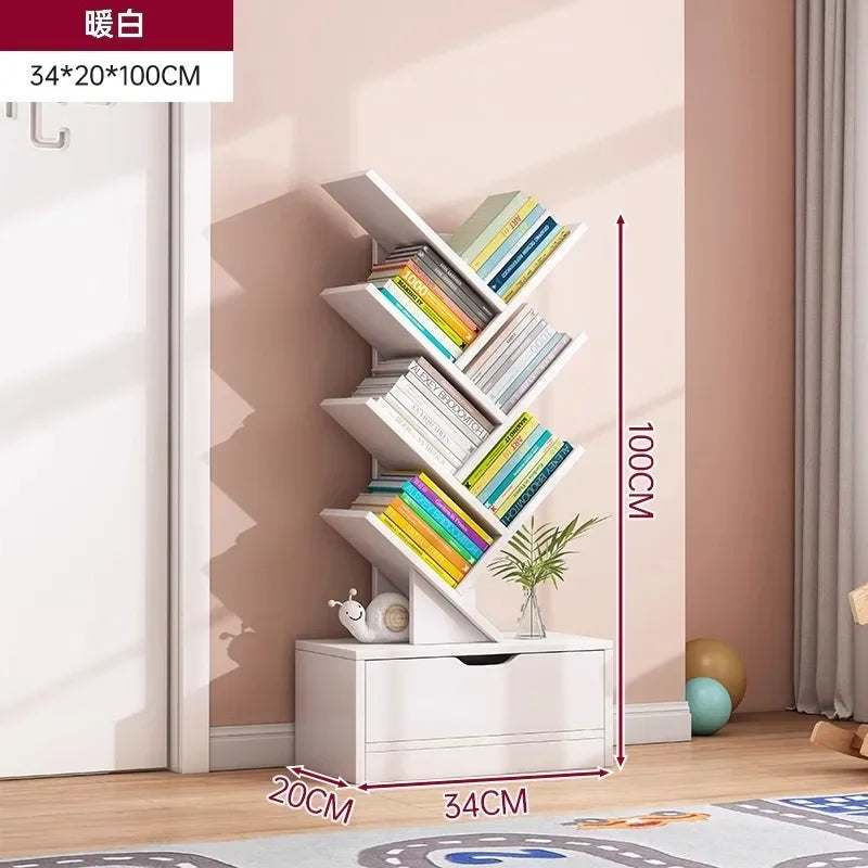 Standing Wooden Storage Rack Bookshelf