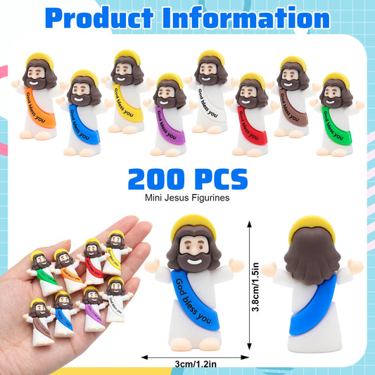 100/200PCS Multicolor Mini Jesus Figurines