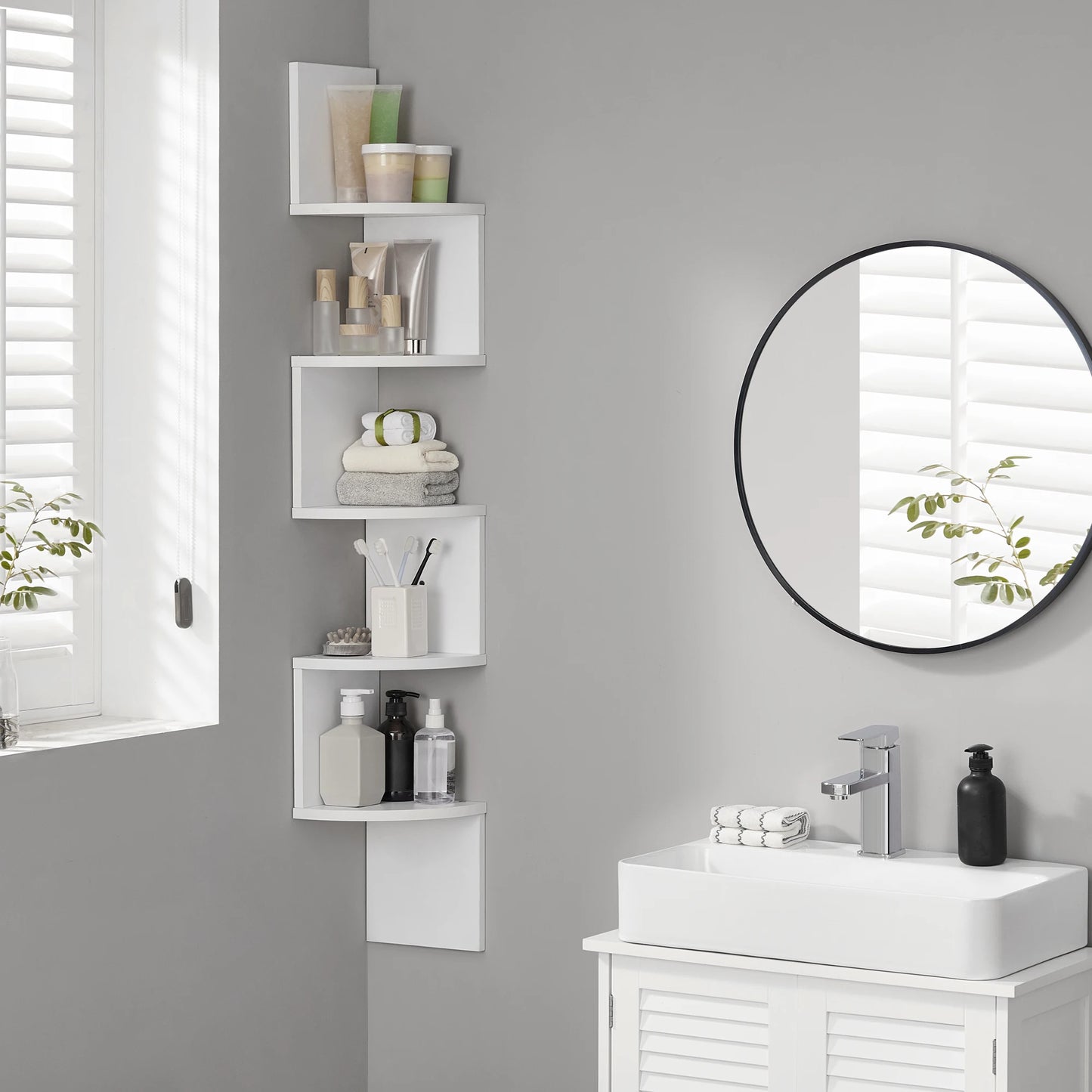 VASAGLE  5-Tier Floating Corner Shelf