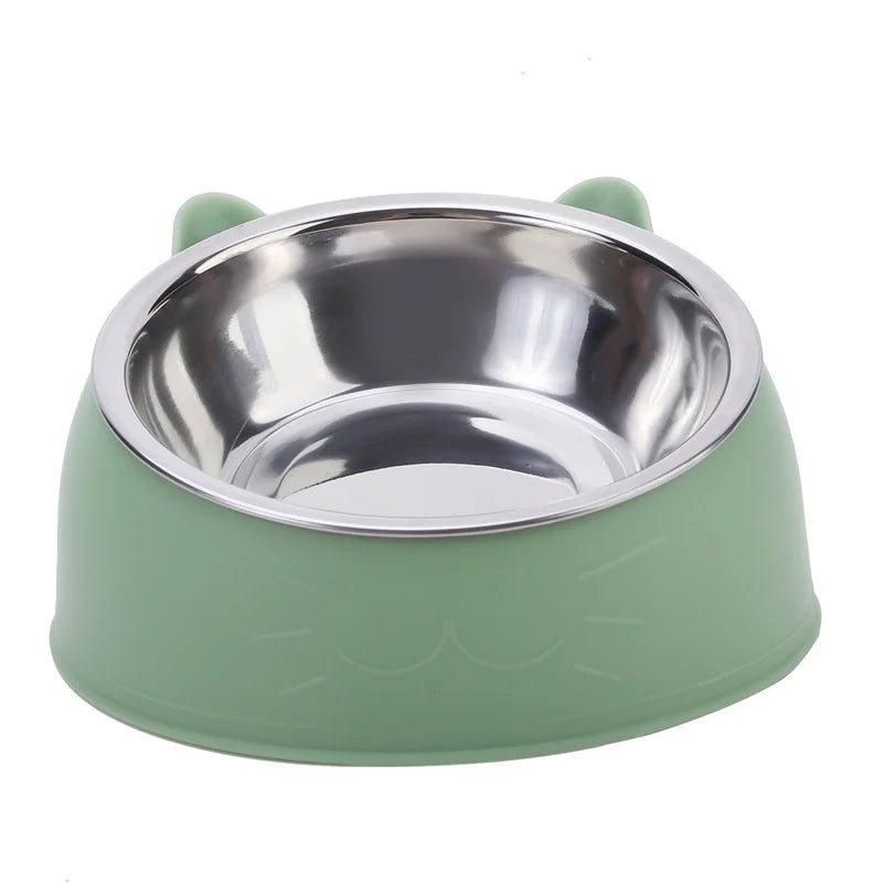 1pc Stainless Steel  Inclined Feeding Bowl
