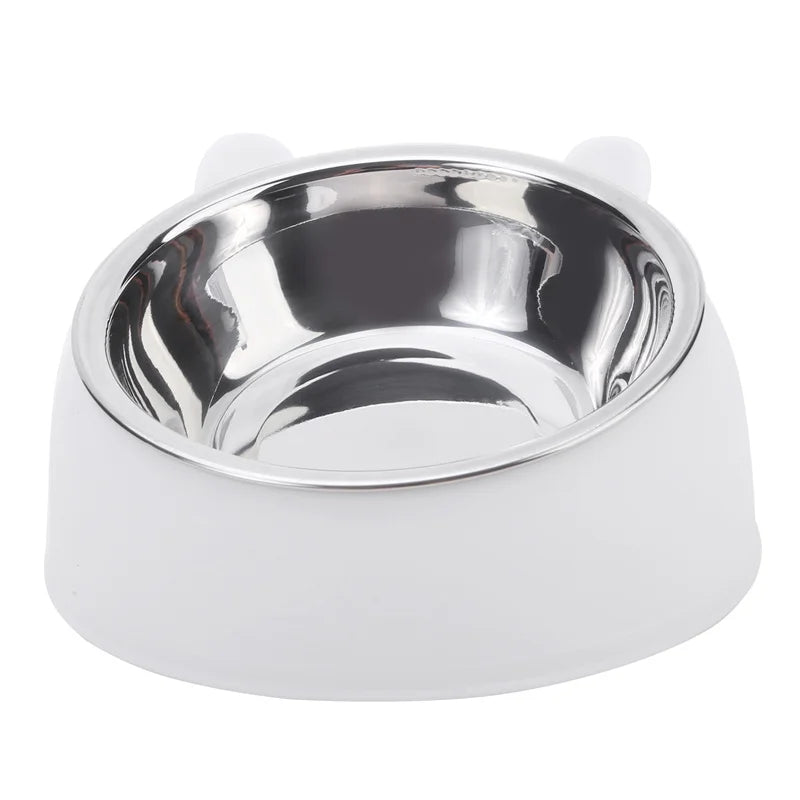 1pc Stainless Steel  Inclined Feeding Bowl