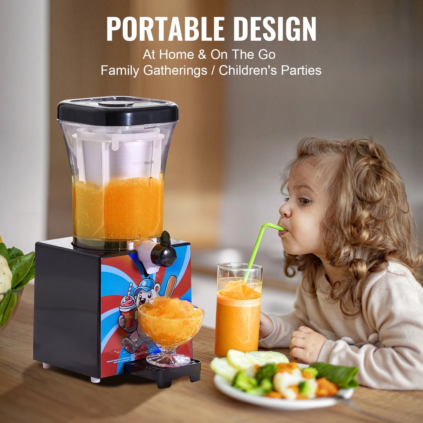 SucceBuy Slushy Machine for Home – Frozen Drink & Smoothie Maker with Food-Grade Materials, Perfect for Kids’ DIY Parties