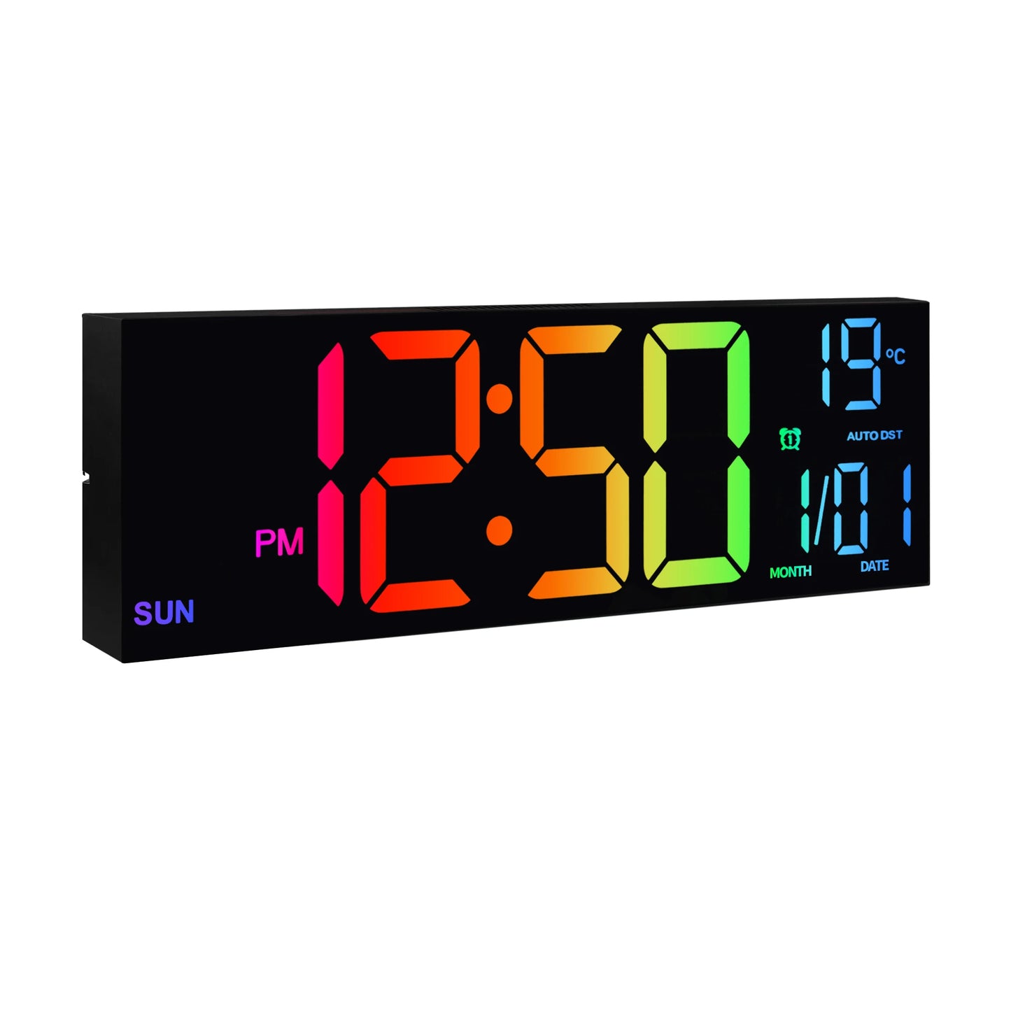 16" Large Digital Wall Clock with Big LED Display and Remote