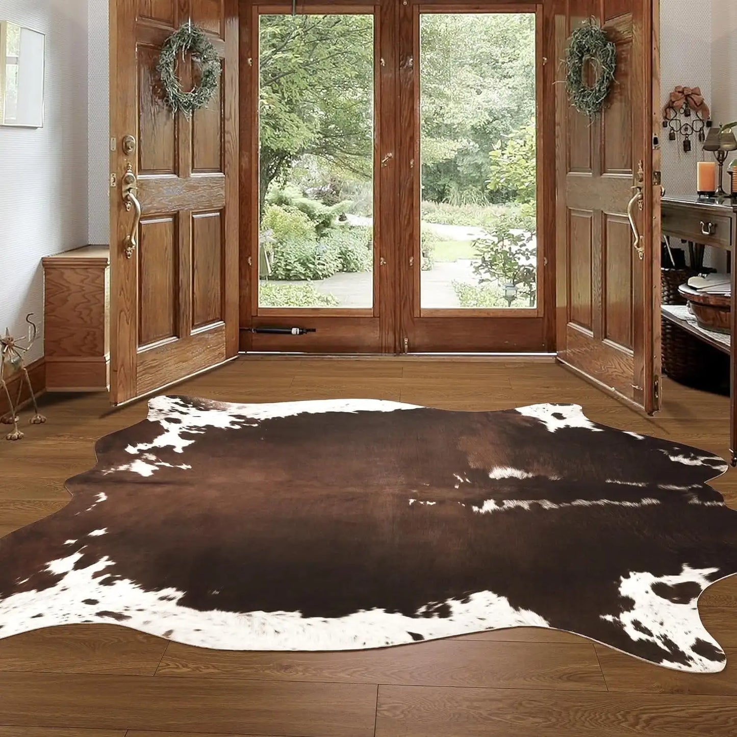 American style Animal Print Rug faux fur cowhide rug / carpet