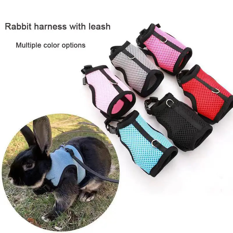 Mutil-Colors Breathable and Adjustable Soft Harness  with Elastic Leash Set