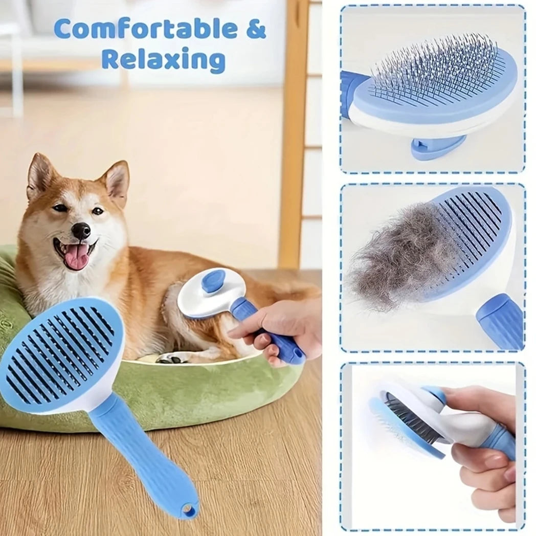 7-Piece Pet Grooming Kit – Complete Home Care Set for Dogs & Cats | Hair Removal Comb, Flea Comb, Shampoo Brush, Nail Clippers, Toothbrush & More
