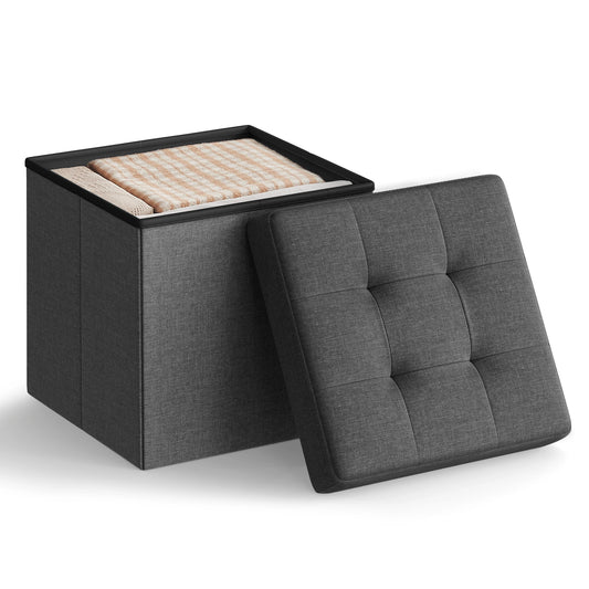 15 Inch Folding Storage Ottoman Foot Rest