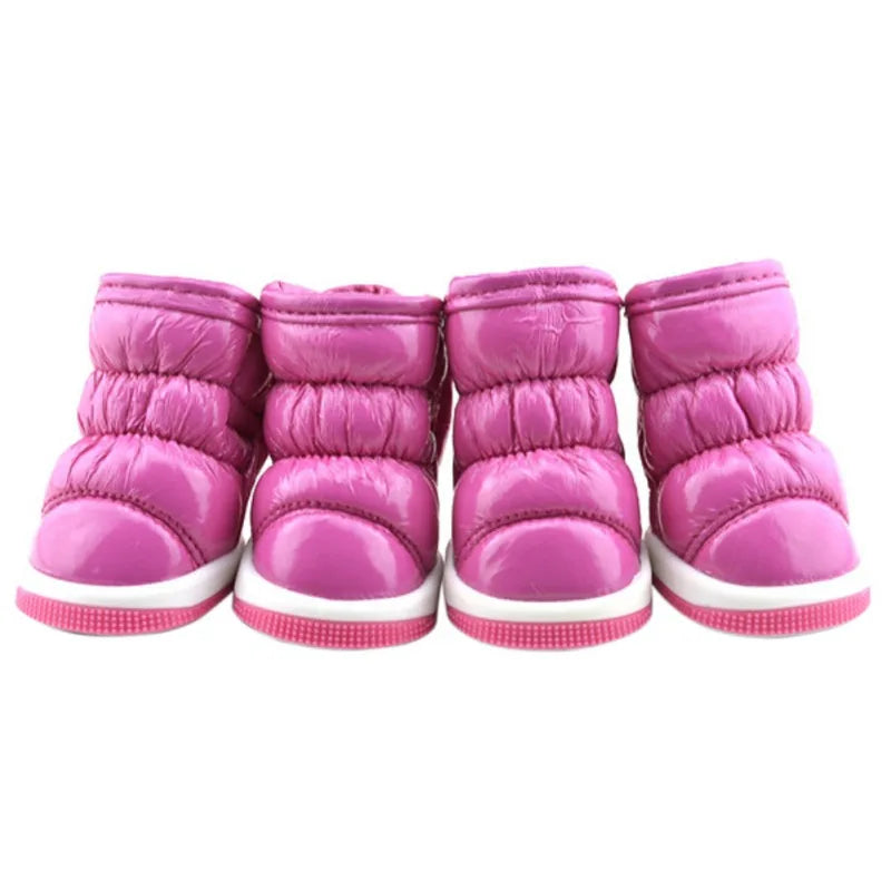 4PCS Pet Dog Winter Rain Shoes – Waterproof Snow Boots for Small & Medium Dogs, Anti-Slip Puppy Footwear