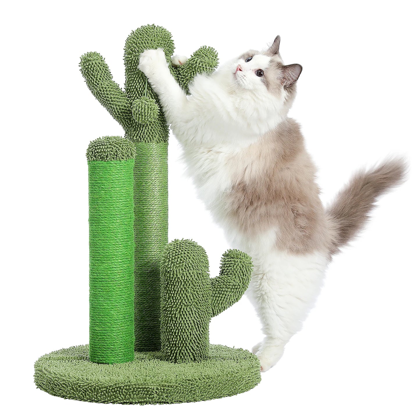 Cactus Cat Scratcher  with 3 Scratching Poles and Interactive Dangling Ball